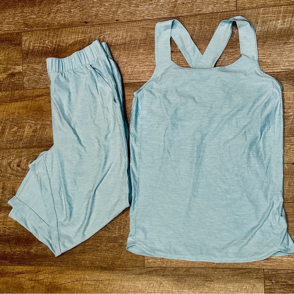 Duluth Trading Co.  Light Teal Armachillo Sleep Set